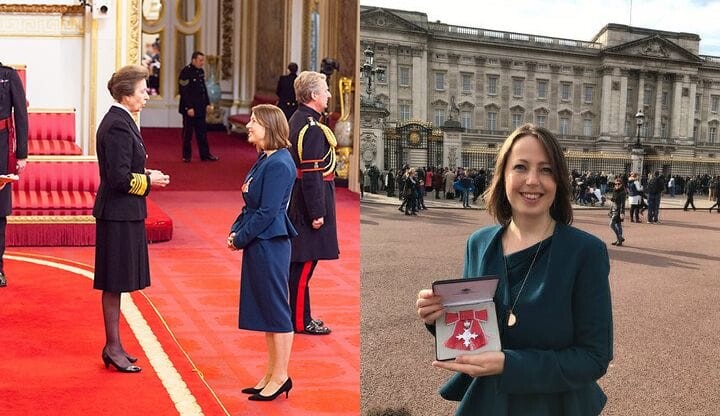 Women in Football co-founder Anna Kessel was awarded an MBE at Buckingham Palace