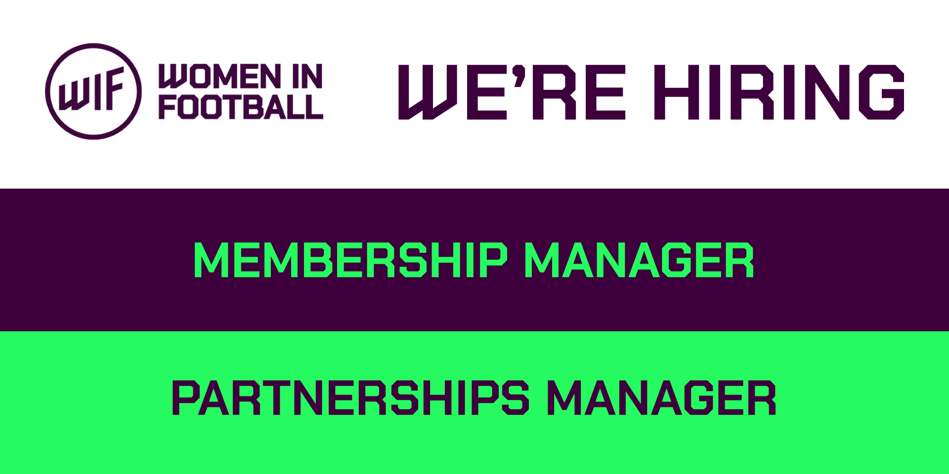 WE'RE HIRING: MEMBERSHIP MANAGER AND PARTNERSHIPS MANAGER